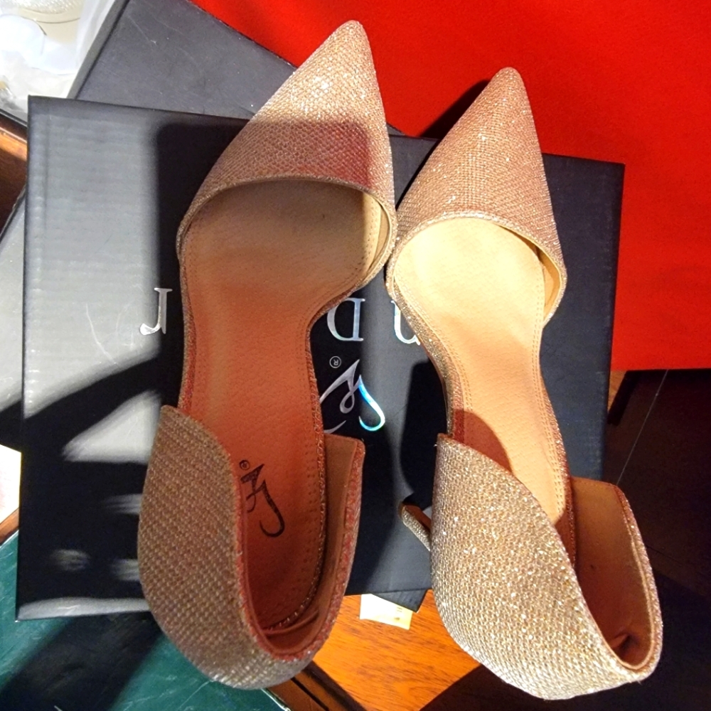 Gold glitter heels size 5.5